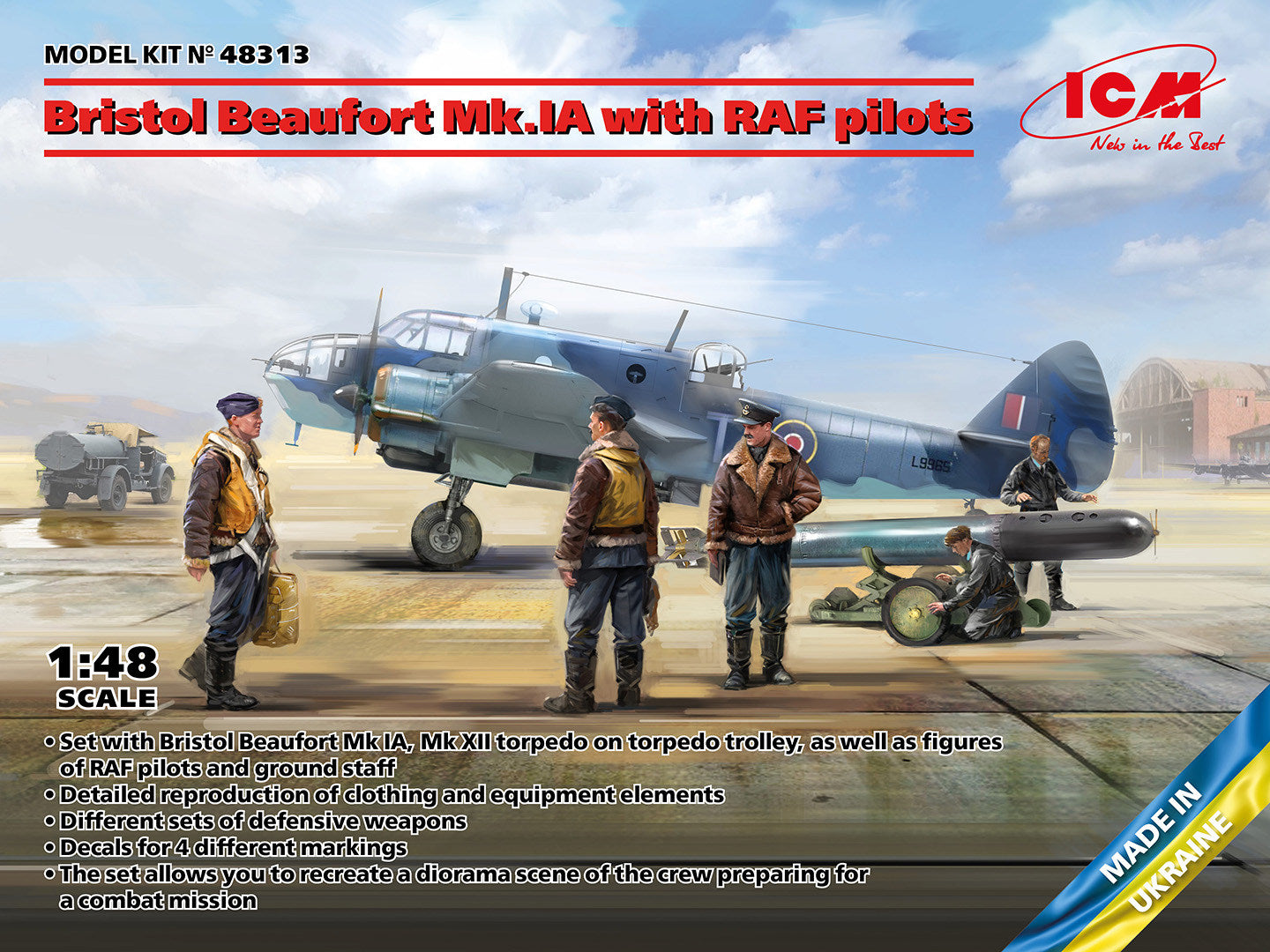 Bristol Beaufort Mk.IA with RAF pilots - ICM 1/48