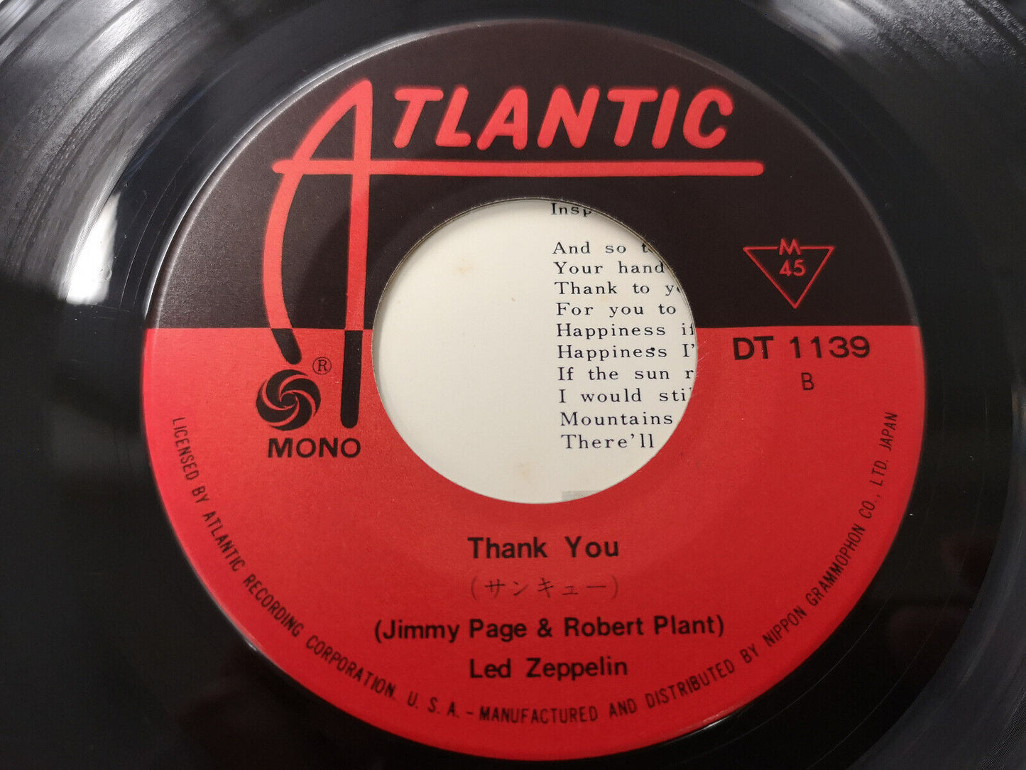 Led Zeppelin "Whole Lotta Love" Orig Japan 1970 VG+/VG++ (7" Single)