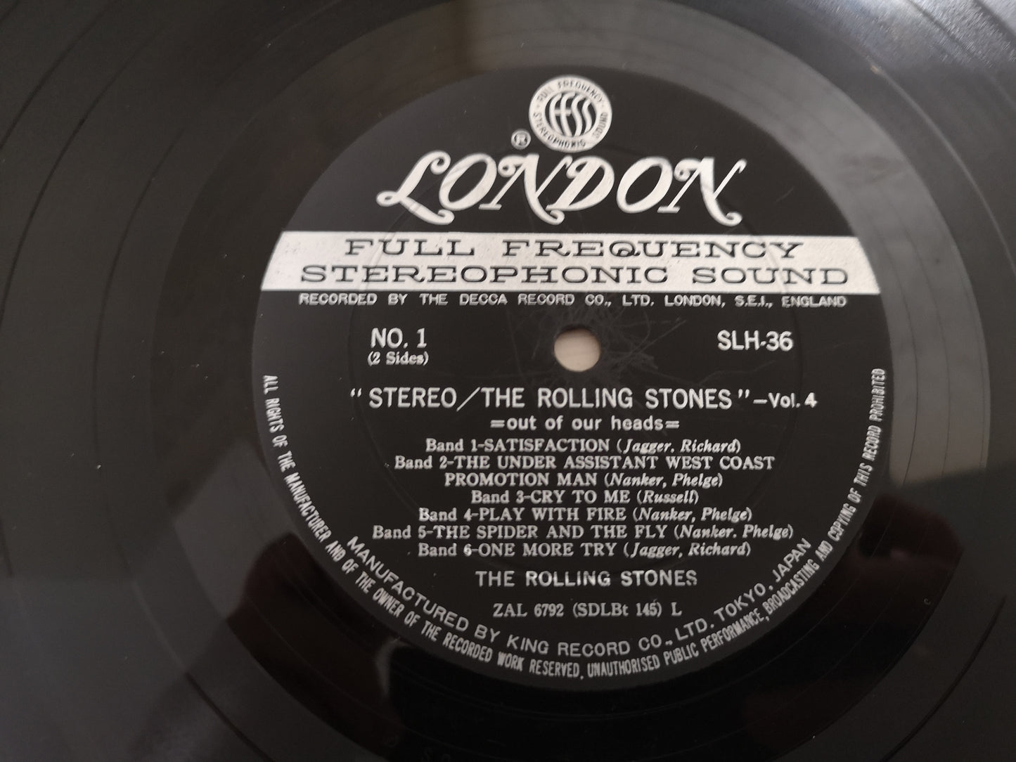Rolling Stones "Vol.4 Out of our Heads" Orig Japan 1965 Vg+/Vg+