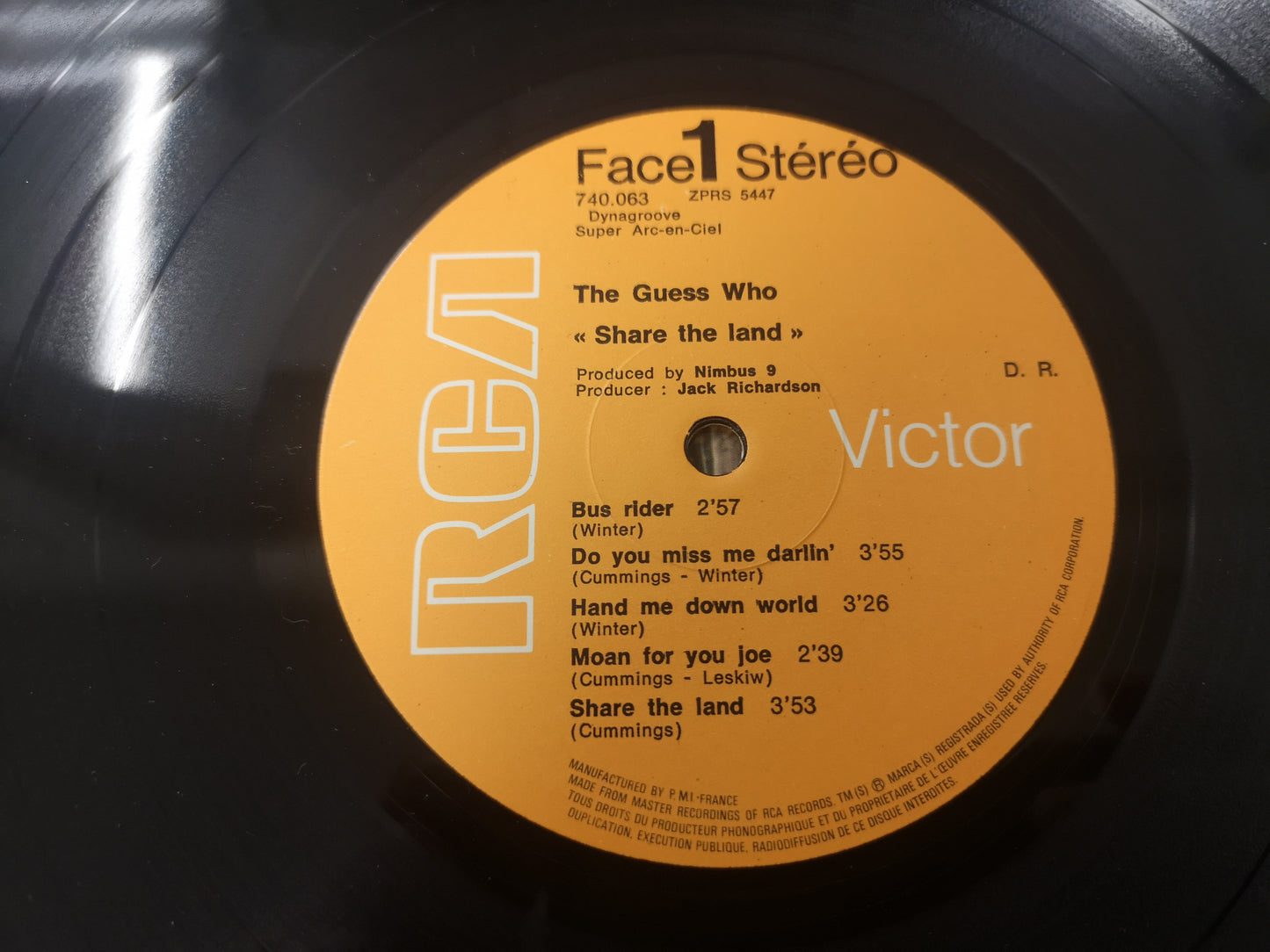 Guess Who "Share the Land" Orig France 1970 M-/M-