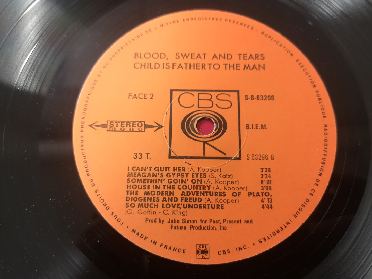 Blood Sweat & Tears "Child is Father to the Man" Orig France 1968 EX/EX