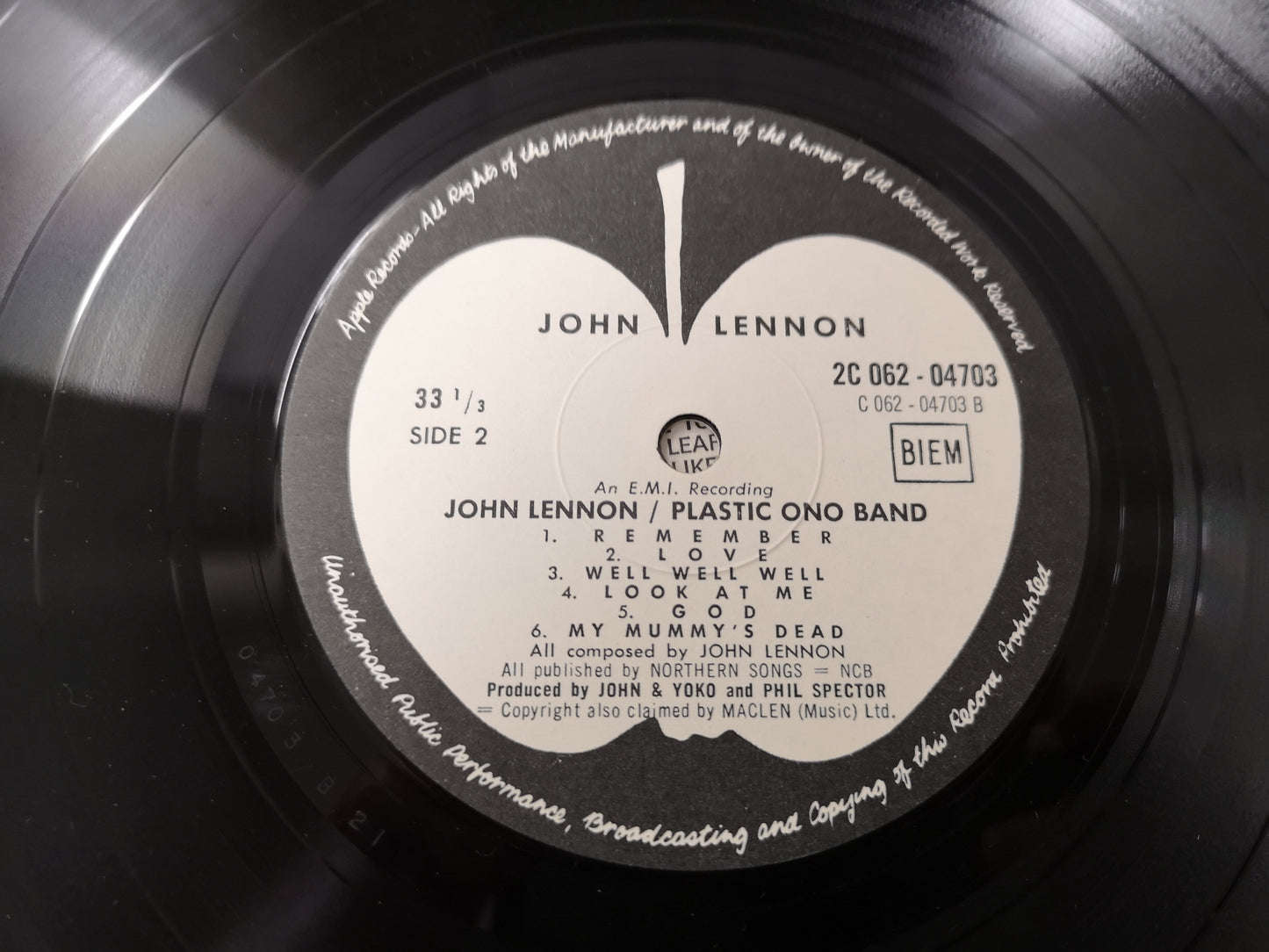 John Lennon & Plastic Ono Band "S/T" Orig France 1970 M-/M-
