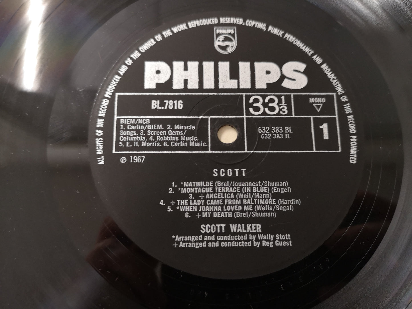 Scott Walker "Scott" Orig UK Mono 1967 EX/EX