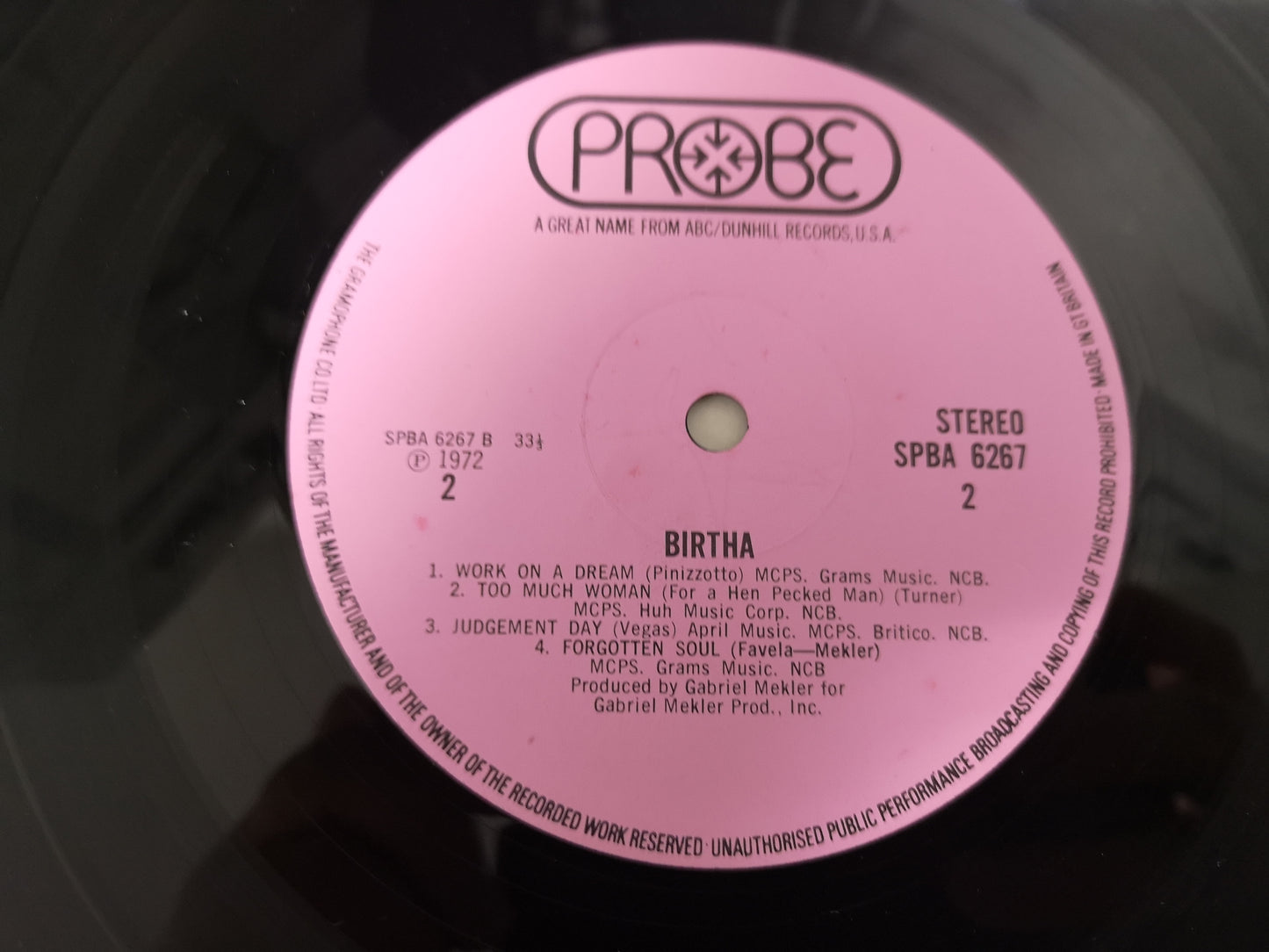 Birtha "S/T" Orig UK 1972 EX/EX Female Hard Rock