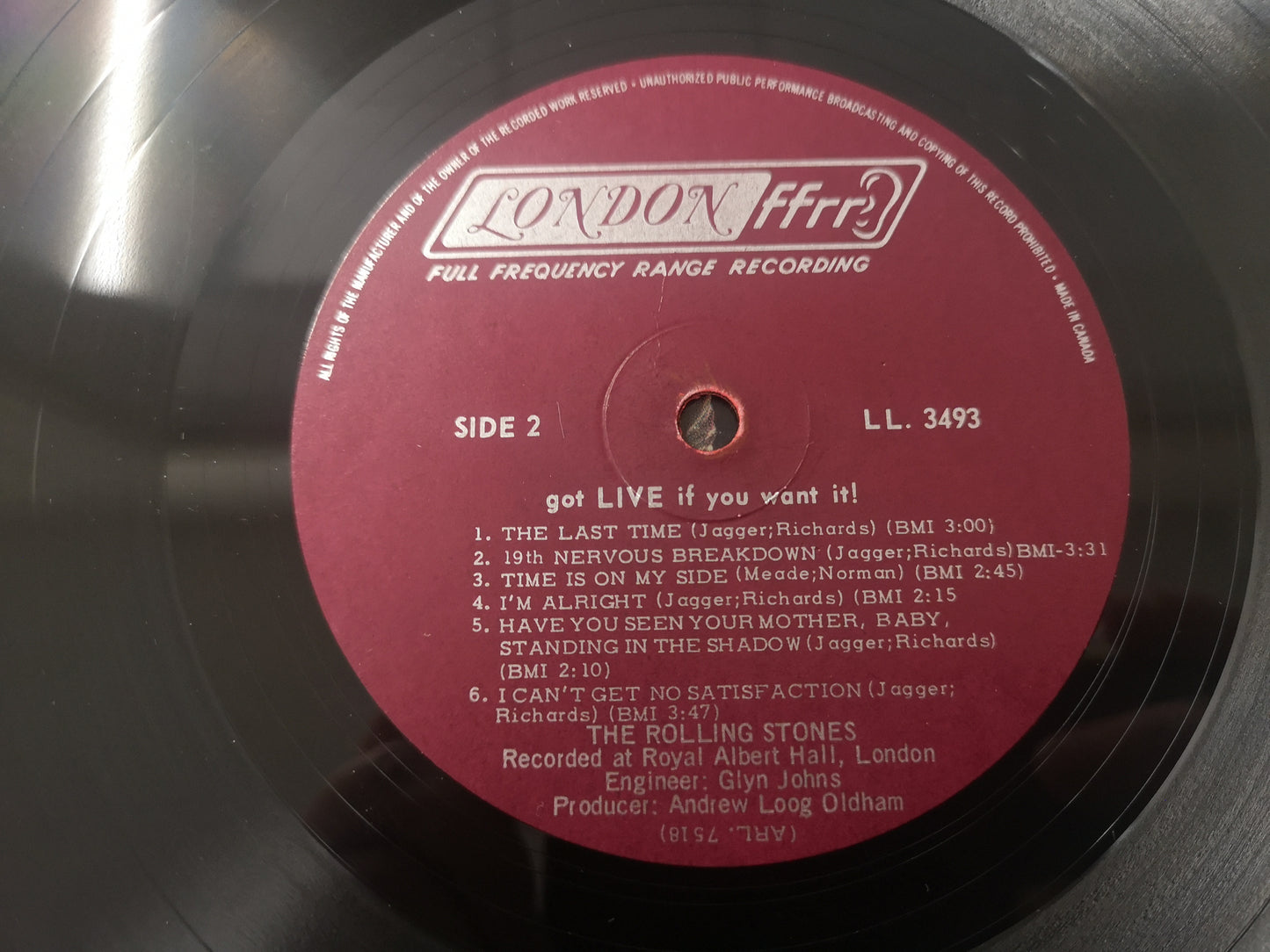 Rolling Stones "Got Live if you Want It" Orig Canada 1966 VG/VG+