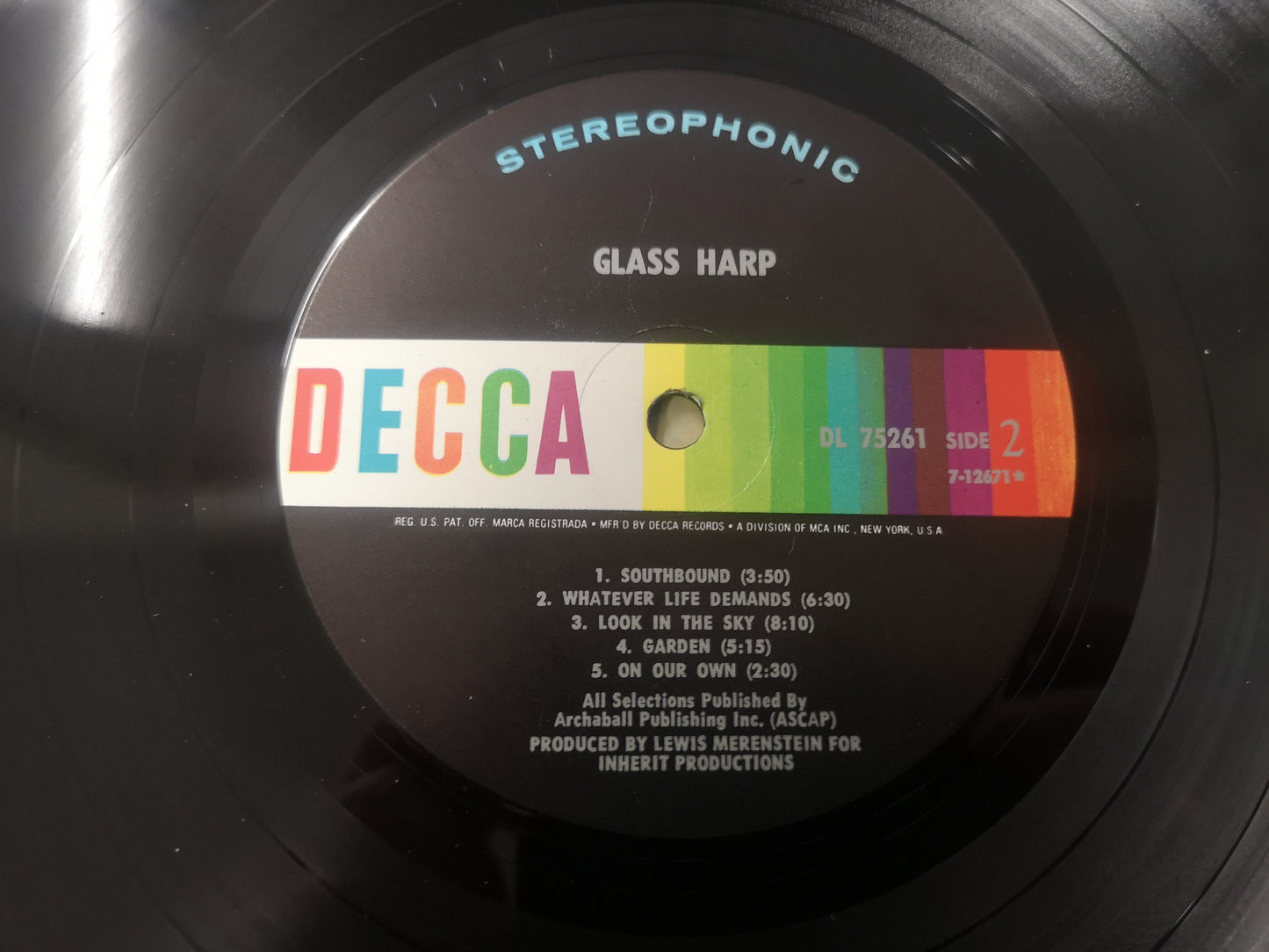 Glass Harp "S/T" Orig US 1970 VG++/EX (Autographed by all 3 Members)