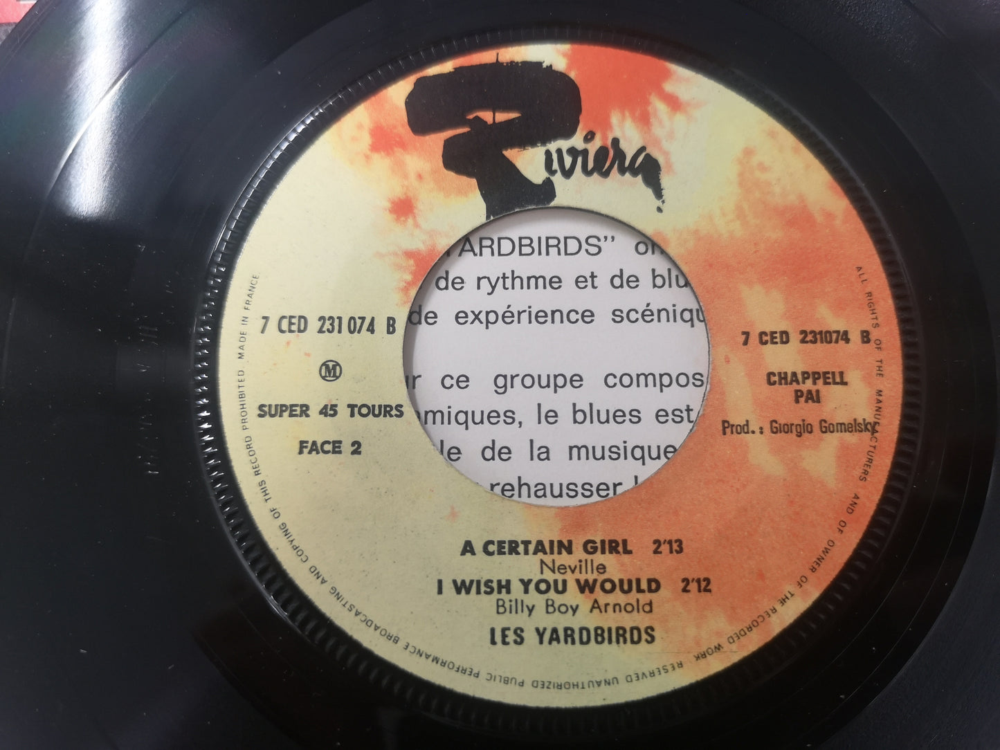 Yardbirds "For your Love" Orig France EP 1965 M-/VG++