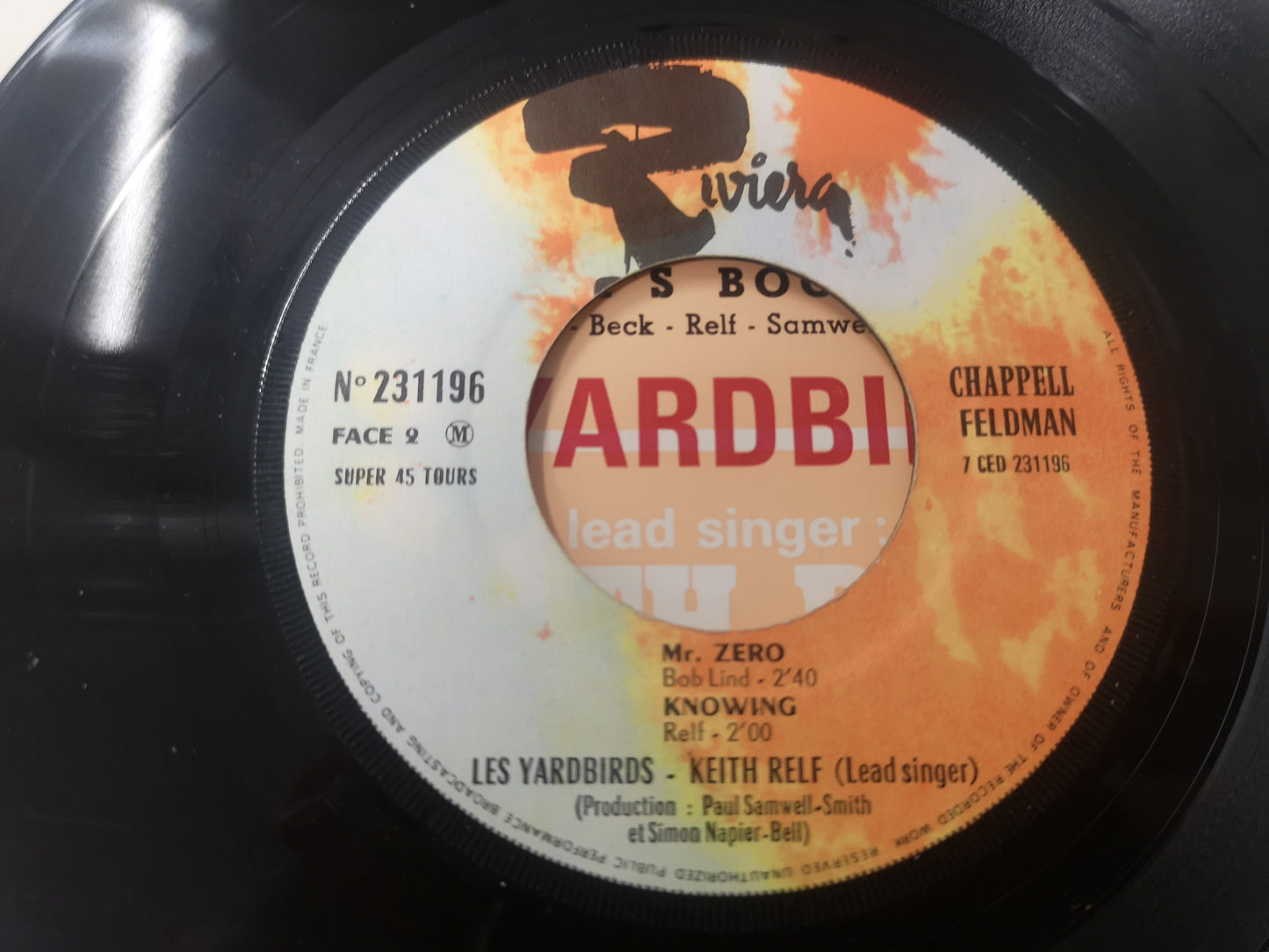 Yardbirds "Over Under Sideways Down" Orig France 1966 w/ Keith Relf EX/VG++