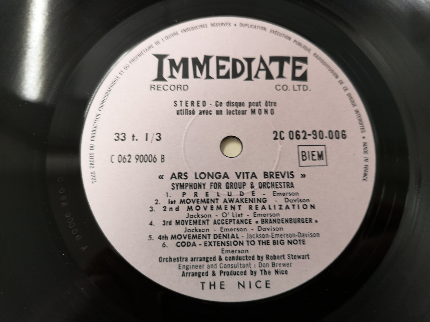 Nice "Ars Longa Vita Brevis" Orig France 1969 EX/EX