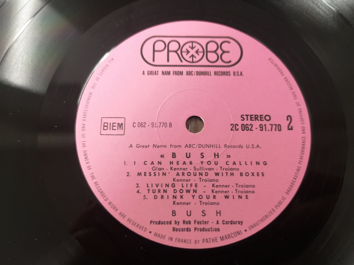 Bush "S/T" Orig France 1970 M-/M- (Canada Hard Rock)