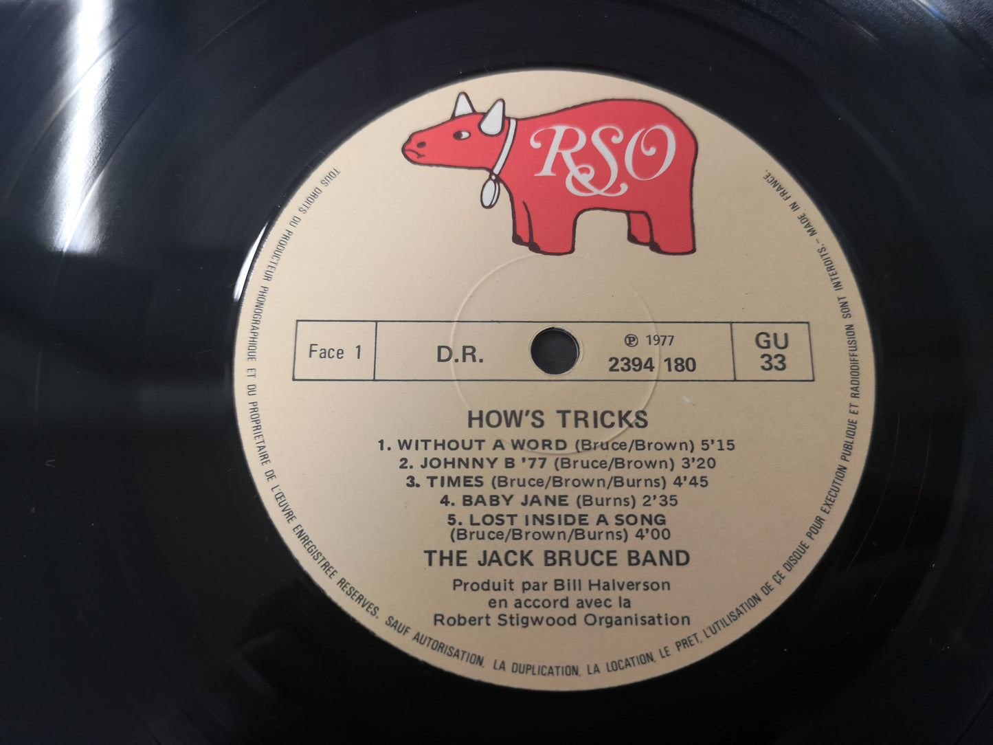 Jack Bruce Band "How's Tricks" Orig France 1977 EX/EX