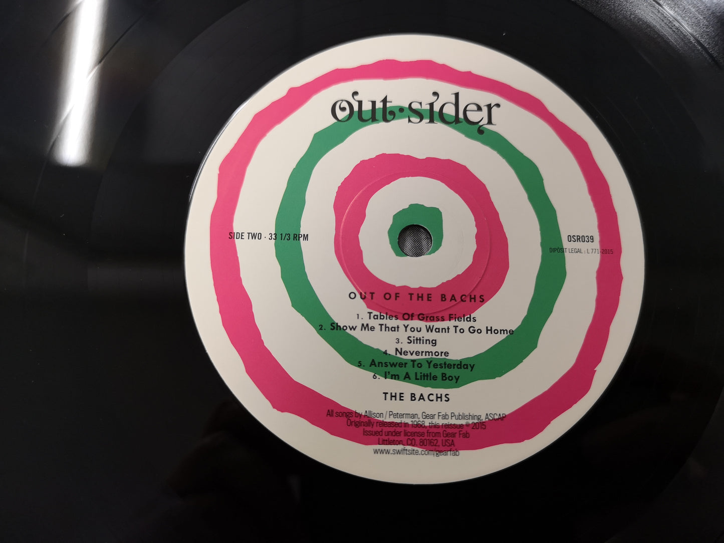 Bachs "Out of the Bachs" Re US 2015 Mint/New w/ Insert (Re of $10.000 Garage Lp)