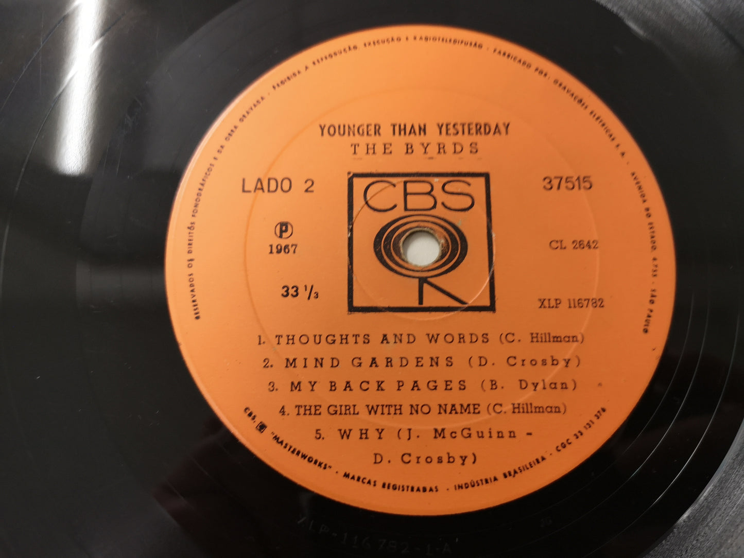 Byrds "Younger than Yesterday" Orig Brazil 1967 VG/VG+