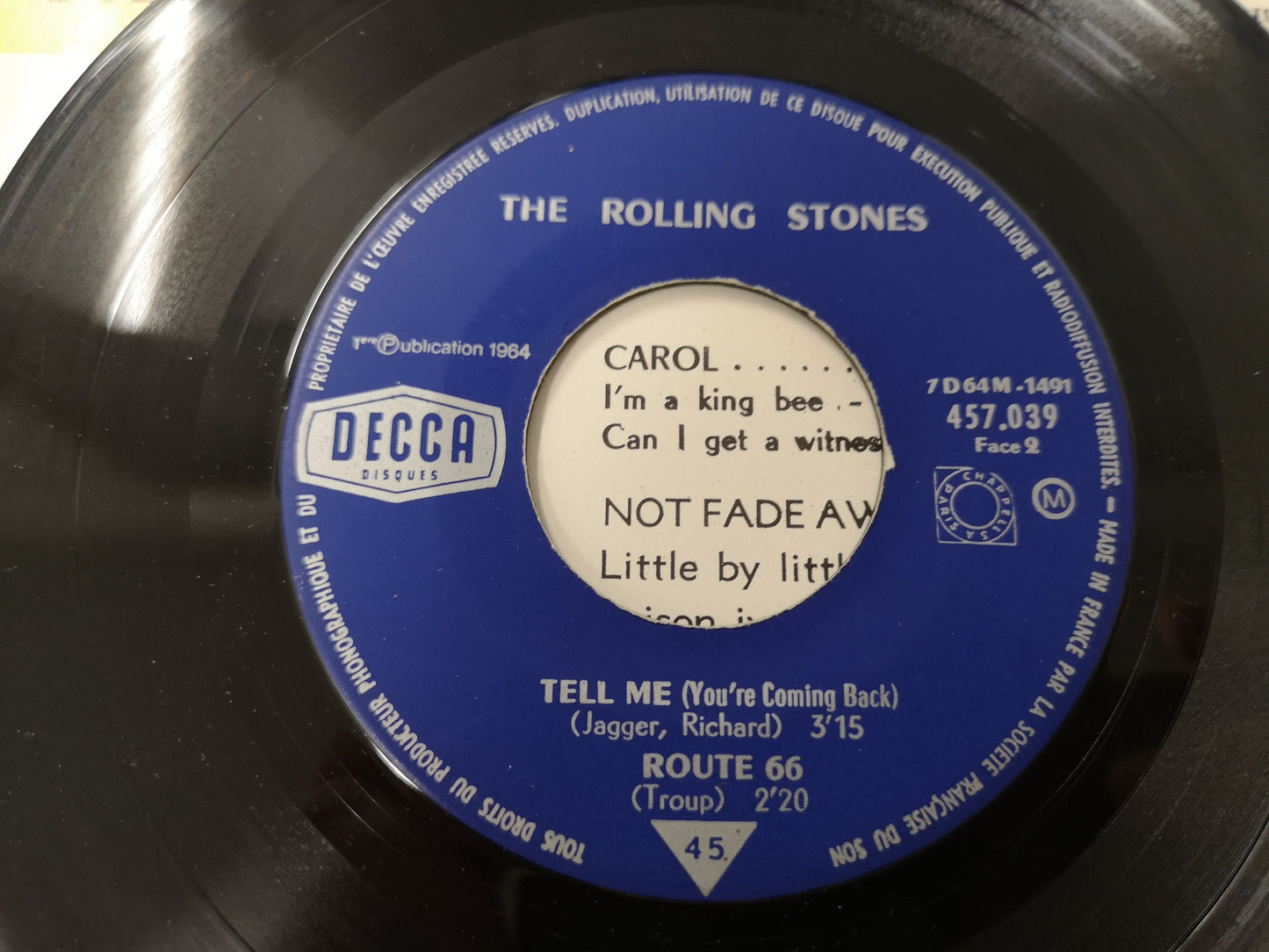 Rolling Stones "It's All Over Now" Orig France 1964 VG+/EX (7" EP)