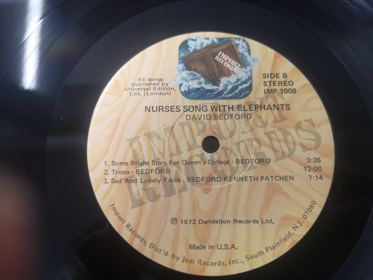 David Bedford "Nurses Song with Elephants" Orig US 1972 M-/M-