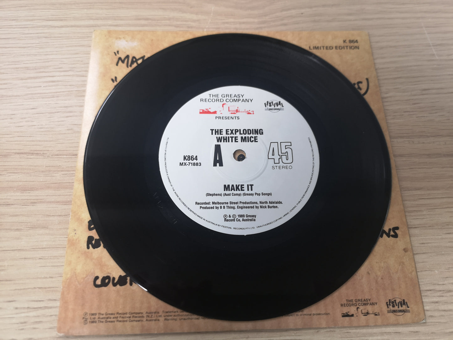 Exploding White Mice "Make It" Orig Australia 1989 M-/M- (7" Single)