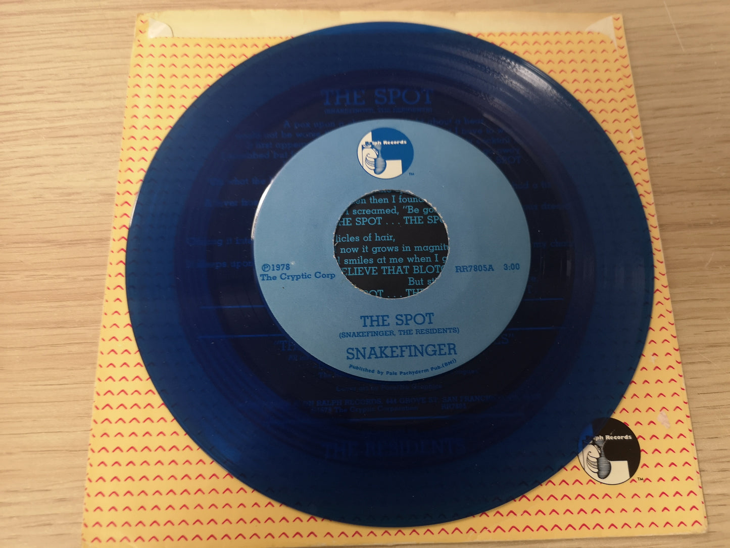 Snakefinger "The Spot" Orig US 1978 (7" Single) EX/M- Blue Vinyl