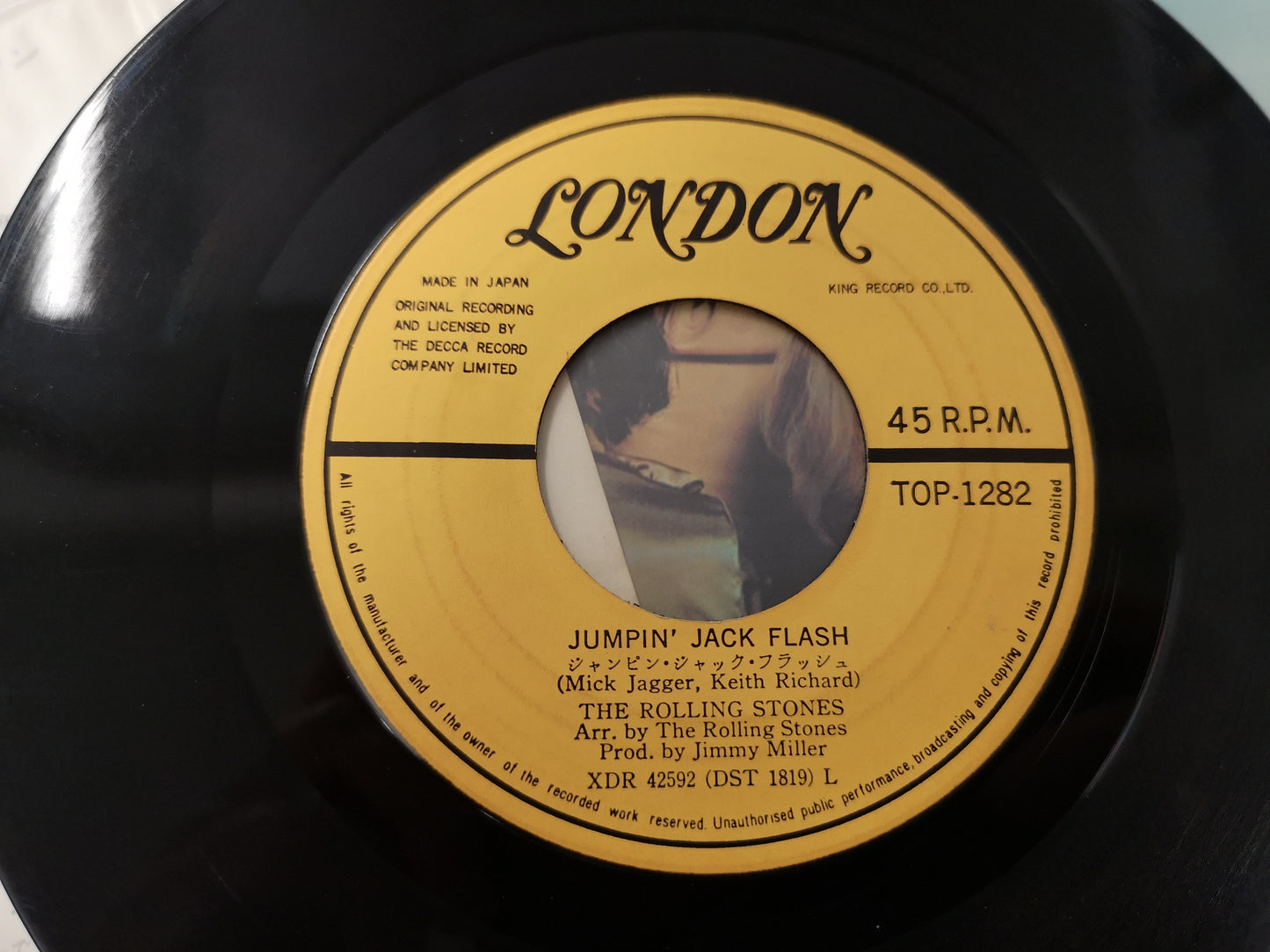 Rolling Stones "Jumpin' Jack Flash" Orig Japan 1968 VG+/VG+ (7" Single)
