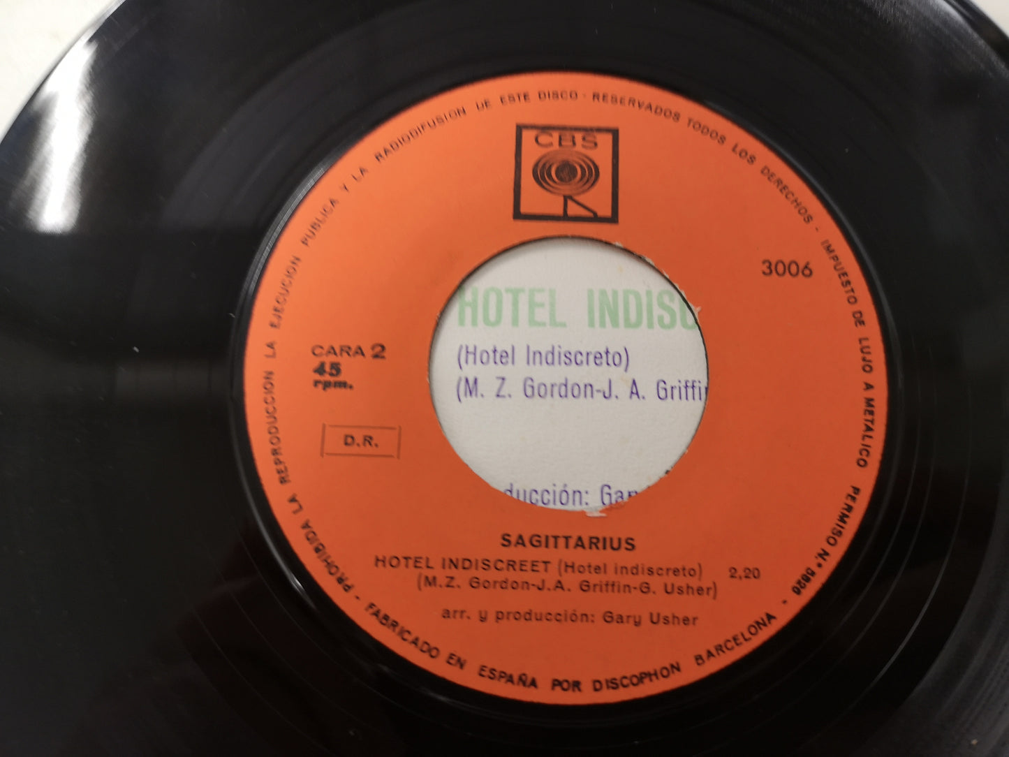 Sagittarius "My World Fell Down" Orig Spain 1967 VG+/VG+ (7" Single)