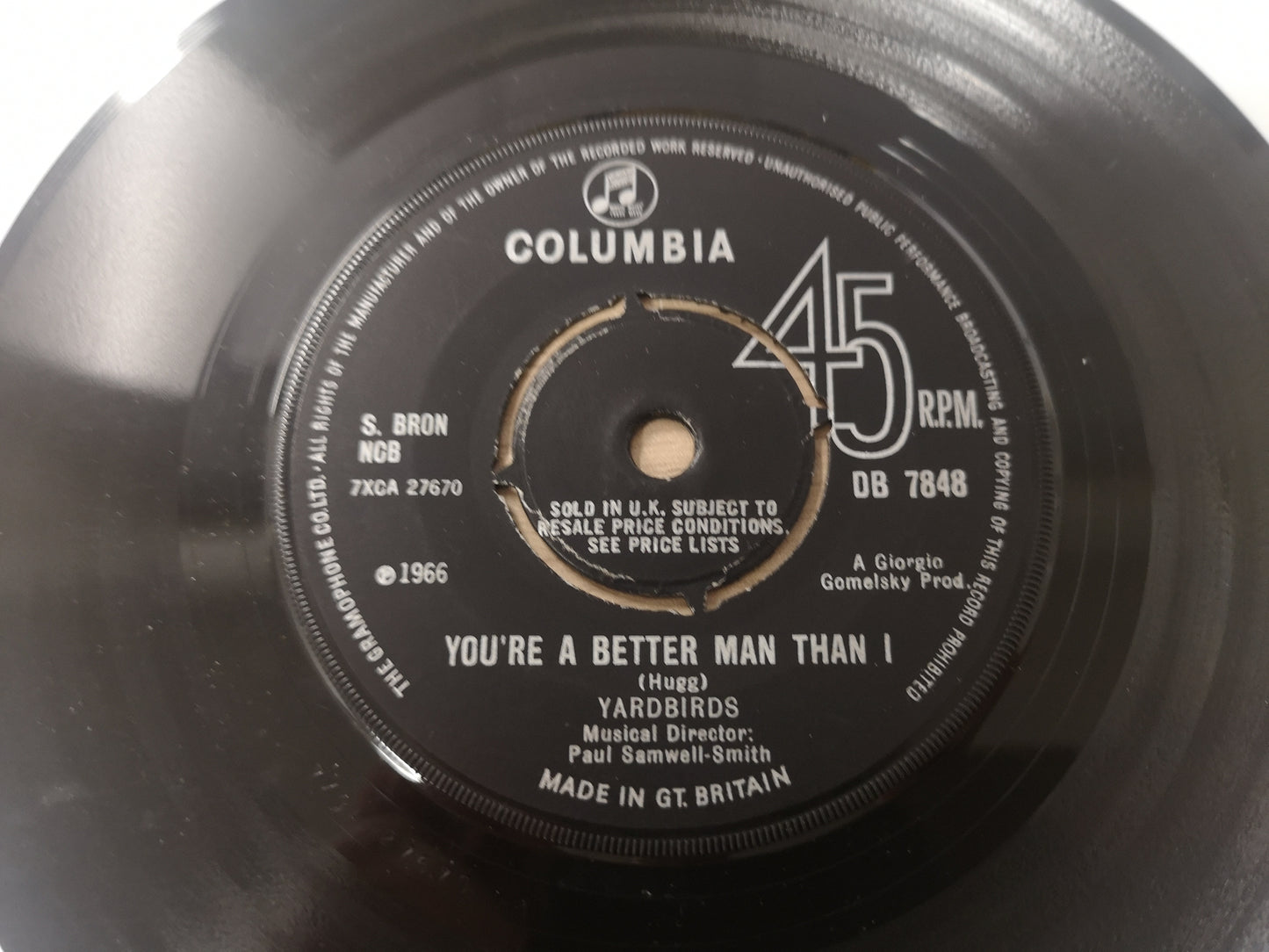 Yardbirds "Shapes of Things" Orig UK 1966 VG (7" Single)
