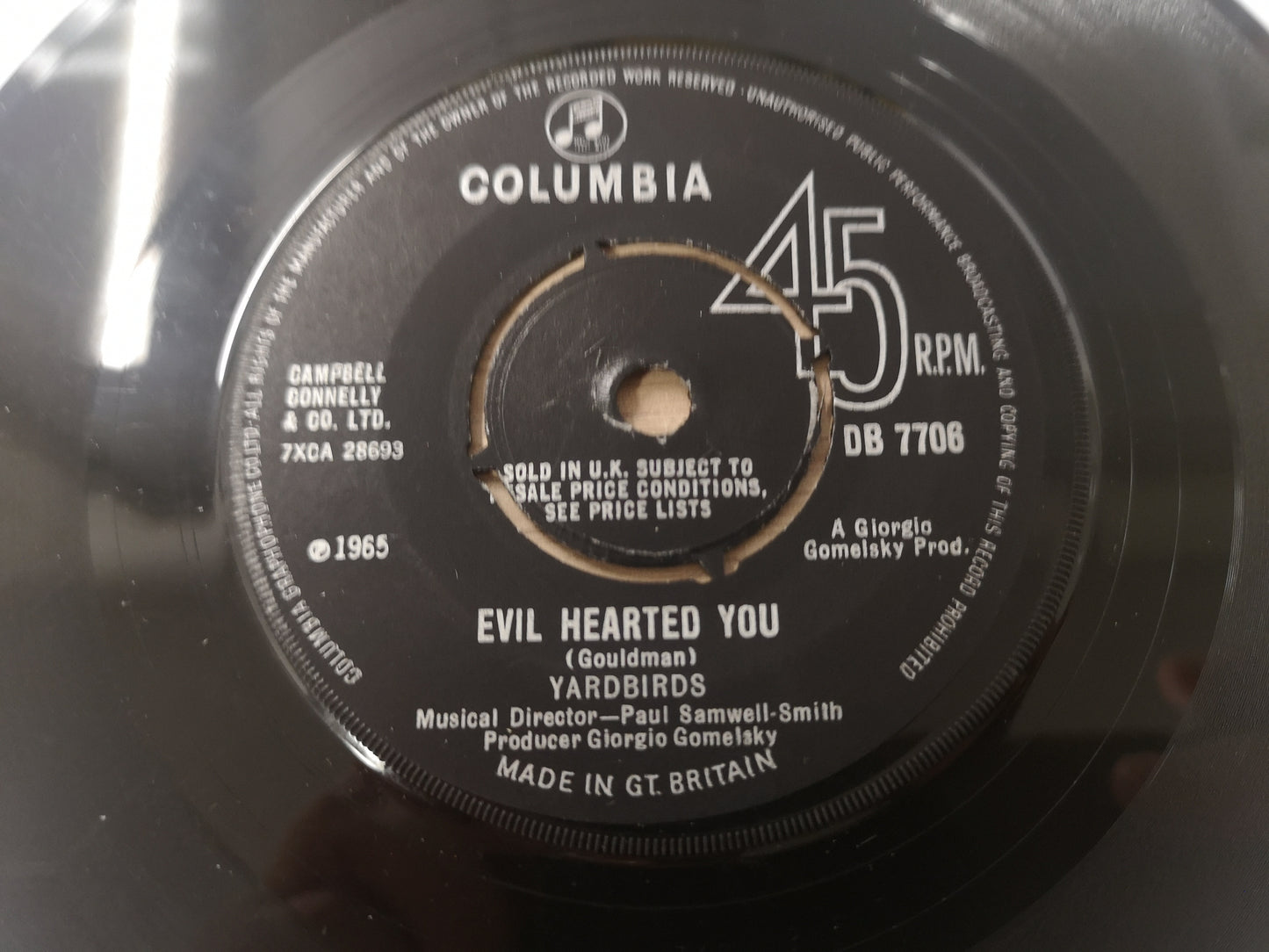 Yardbirds "Still I'm Sad" Orig UK 1965 VG (7" Single)