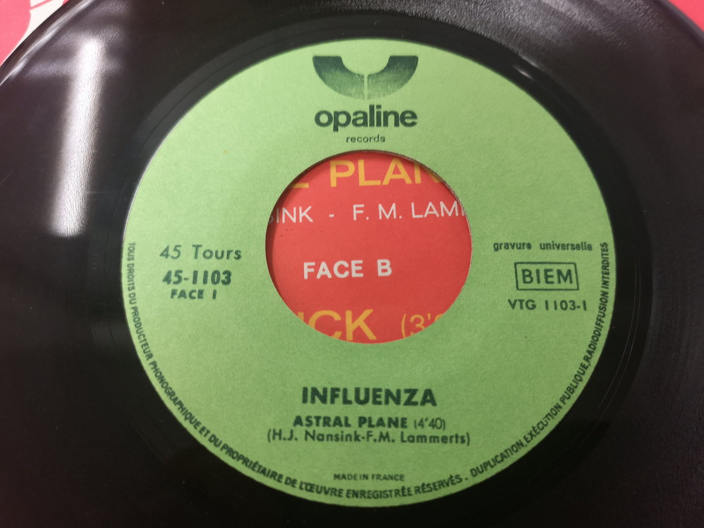 Influenza "Astral Plane" Orig France 1971 VG++/EX (7" Single)
