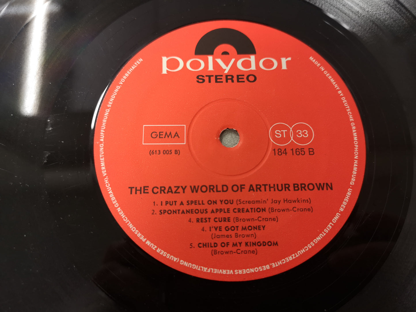 The Crazy World of Arthur Brown "S/T" Orig Germany 1968 EX/VG