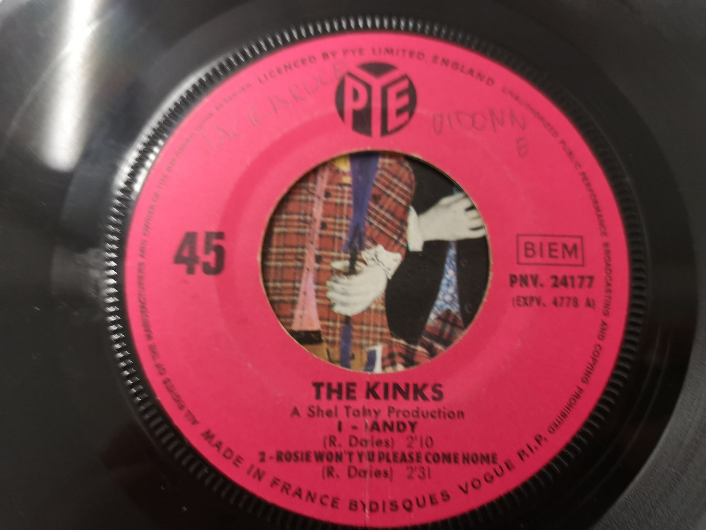 Kinks "Dandy" Orig France EP 1967 VG/G++ (7" EP)