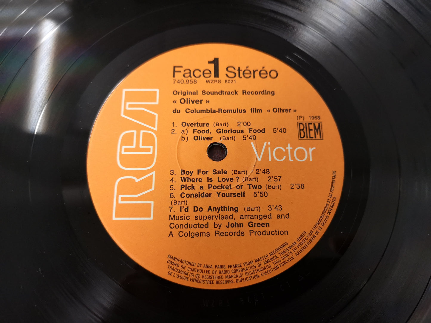 Soundtrack "Oliver" Orig France 1968 EX/EX (John Green)