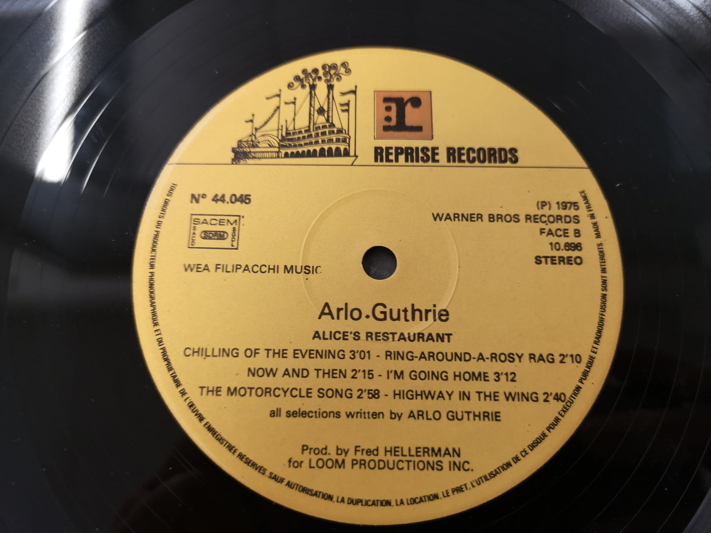 Arlo Guthrie "Alice's Restaurant" Re France 1975 VG++/M-