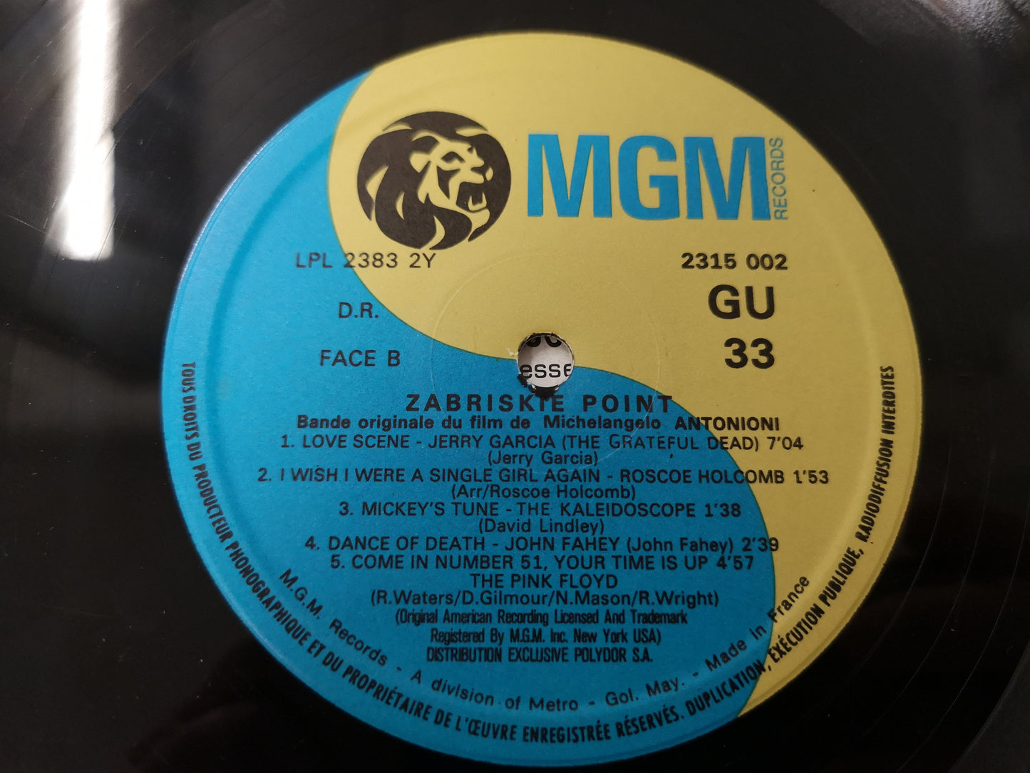 Soundtrack "Zabriskie Point" Orig France 1970 M-/VG+ (Pink Floyd, Dead)