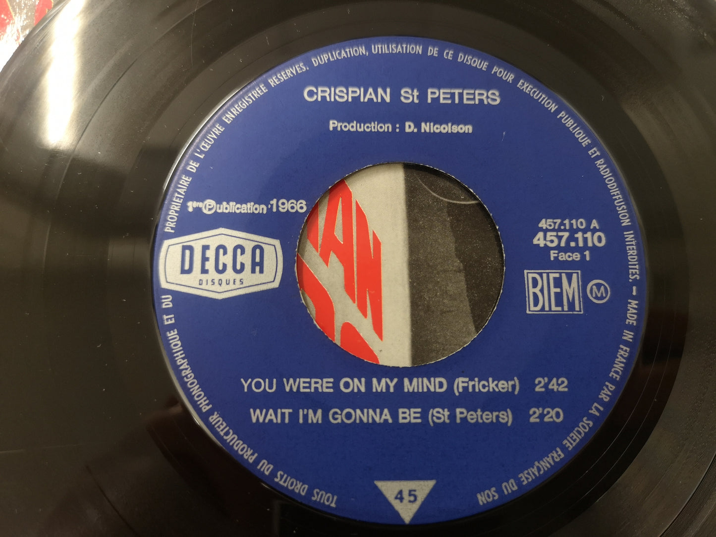 Crispian St Peters "You Were On My Mind" Orig France 1966 EX/VG+ (7" EP)