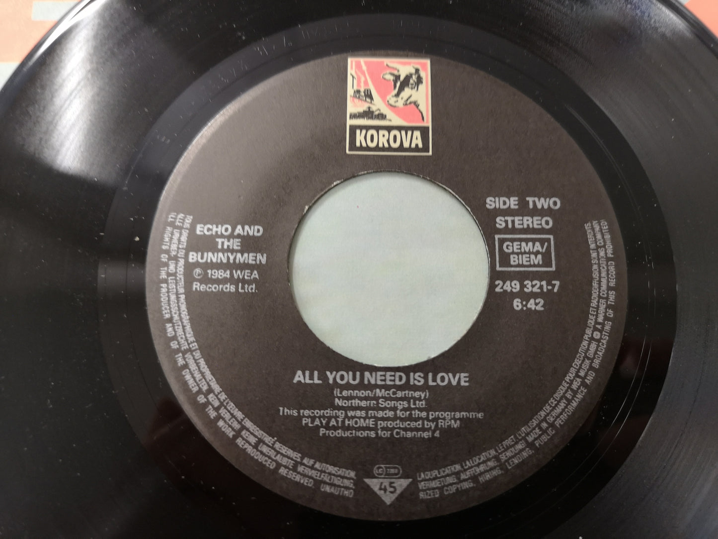 Echo and The Bunnymen "Seven Seas" Orig Germany 1984 VG++/M- (7" Single)