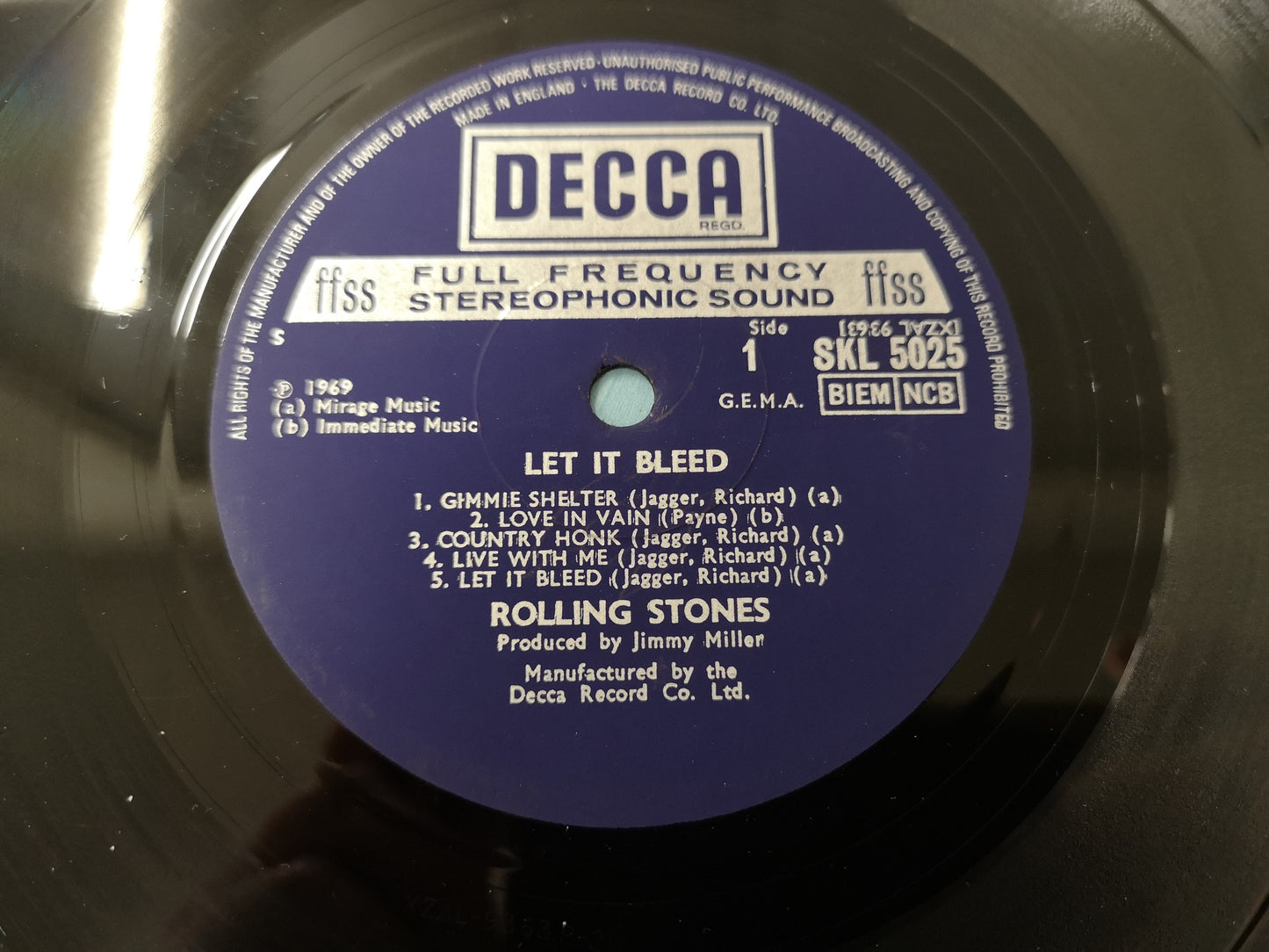 Rolling Stones "Let it Bleed" Orig UK Stereo 1969 EX/VG++ (w/ Poster)