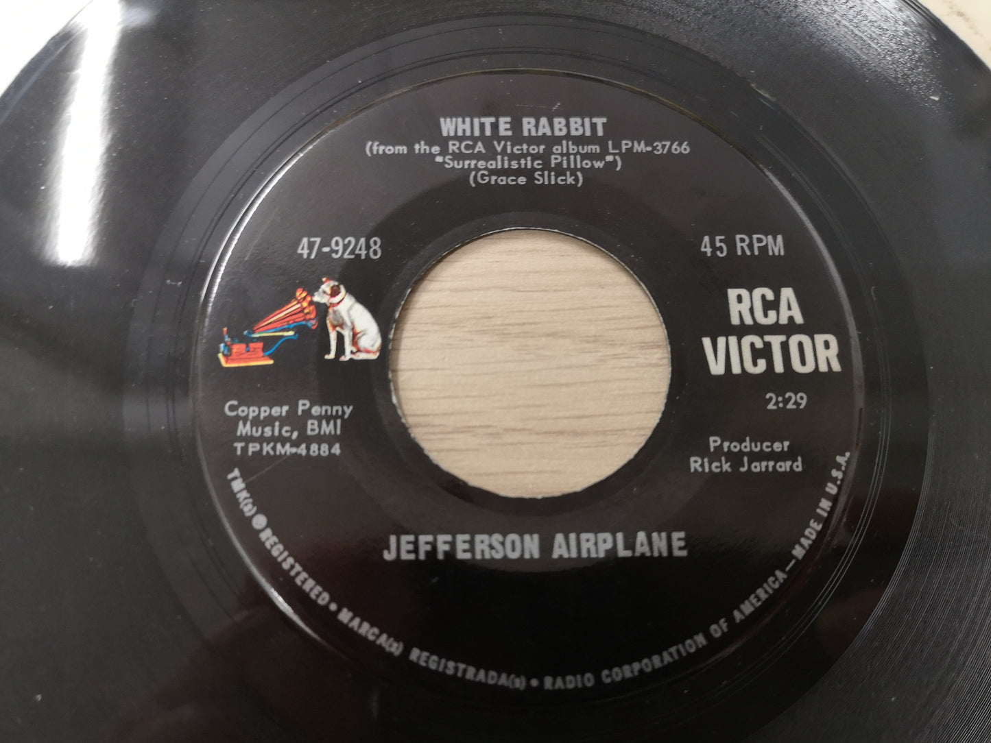 Jefferson Airplane "White Rabbit" Orig US 1967 M- (7" Single)