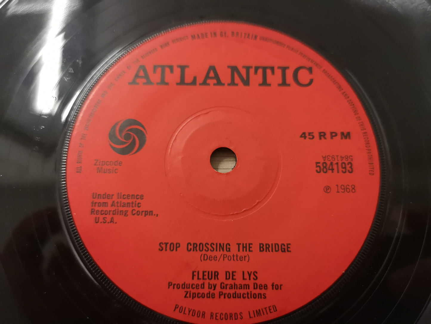 Fleur de Lys "Stop Crossing the Bridge" Orig UK 1968 VG+ (7" Single)