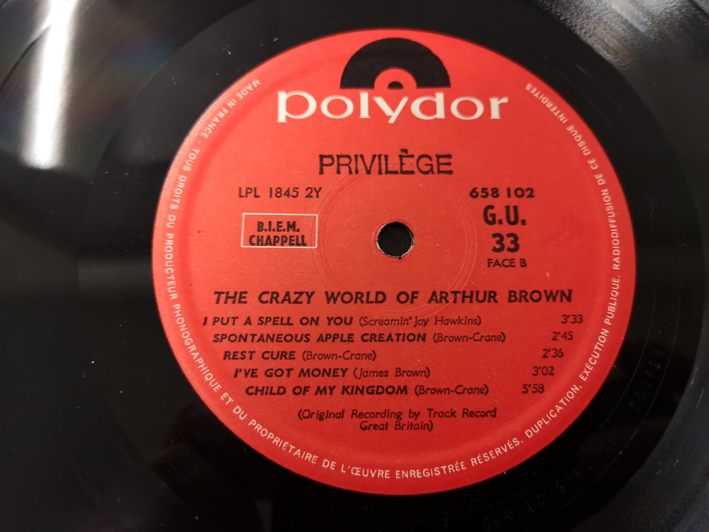 The Crazy World of Arthur Brown "Revisited" Orig France 1968 EX/VG+