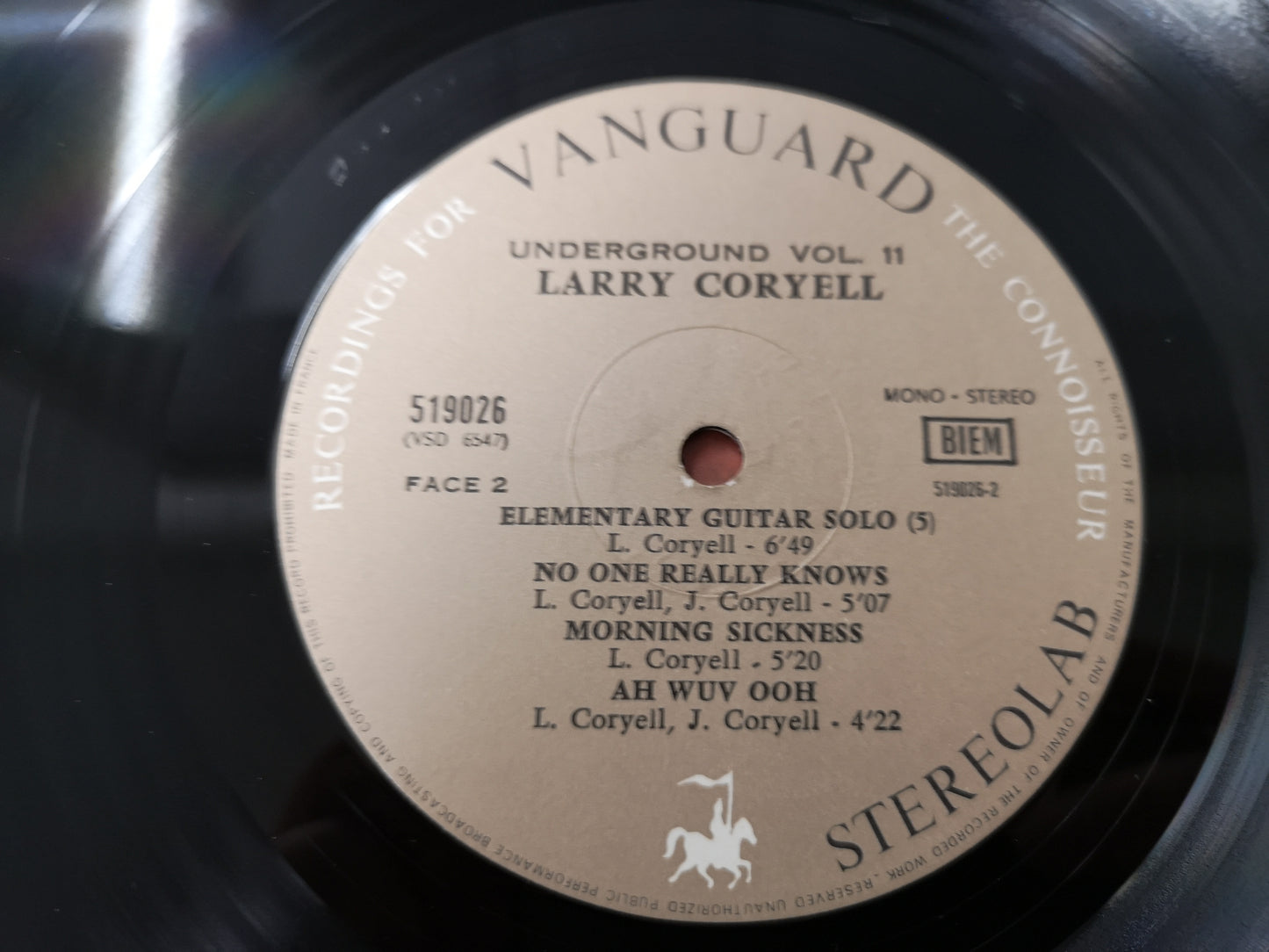 Larry Coryell "S/T" Orig France 1969 M-/M- (Underground Vol 11)