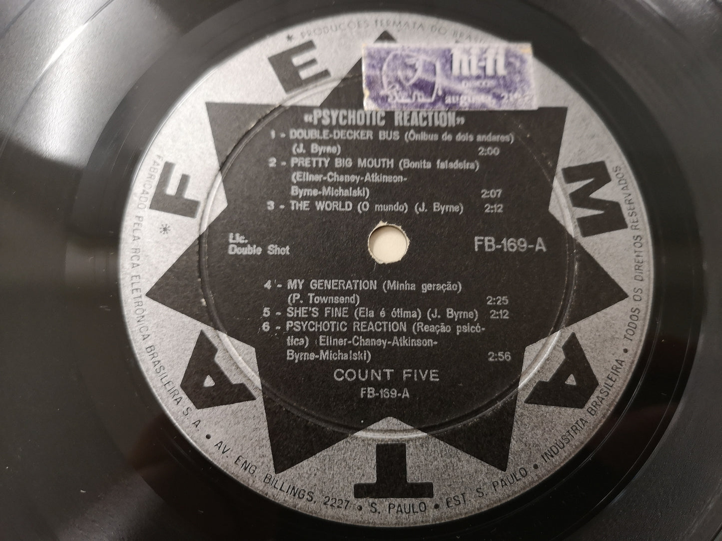 Count Five "Psychotic Reaction" Orig Brazil 1966 VG+/VG+