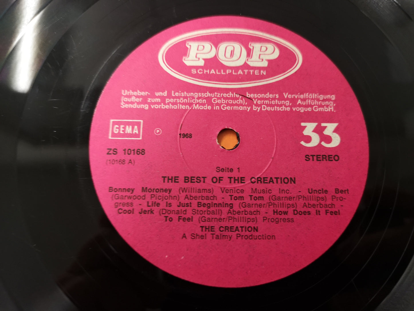 Creation "Best Of" Orig Germany 1968 VG+/VG+