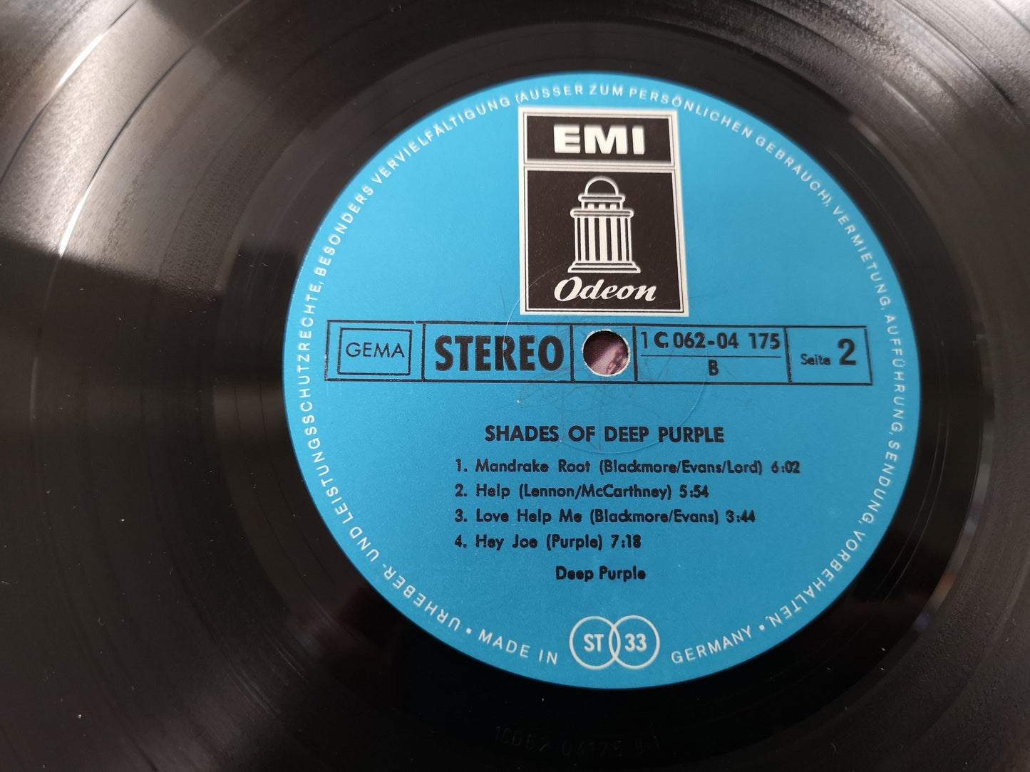 Deep Purple "Shades of Deep Purple" Orig Germany 1969 (2nd Press) M-/M-