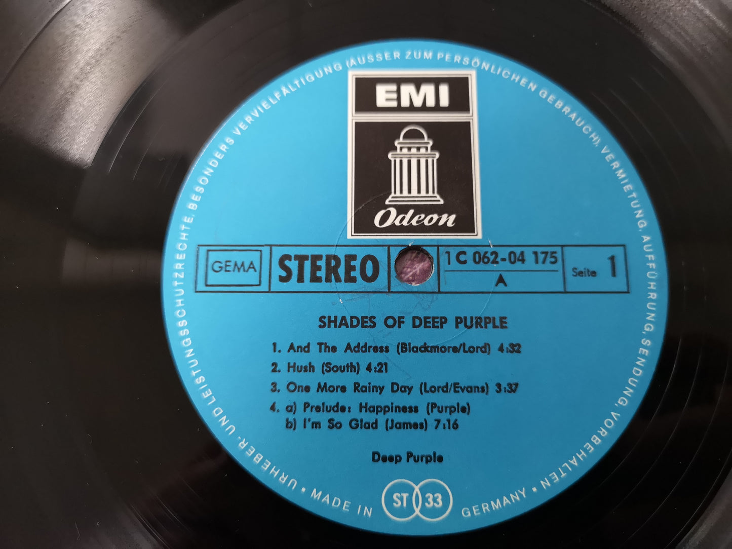Deep Purple "Shades of Deep Purple" Orig Germany 1969 (2nd Press) M-/M-