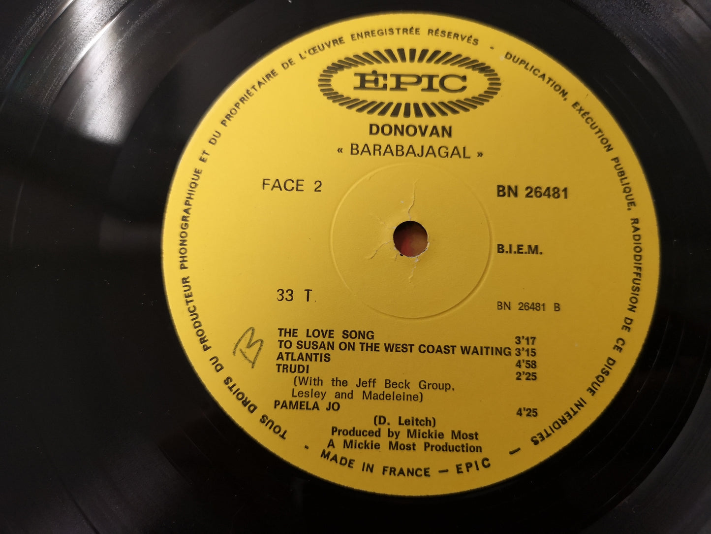 Donovan "Barabajagal" Orig France 1969 M-/EX