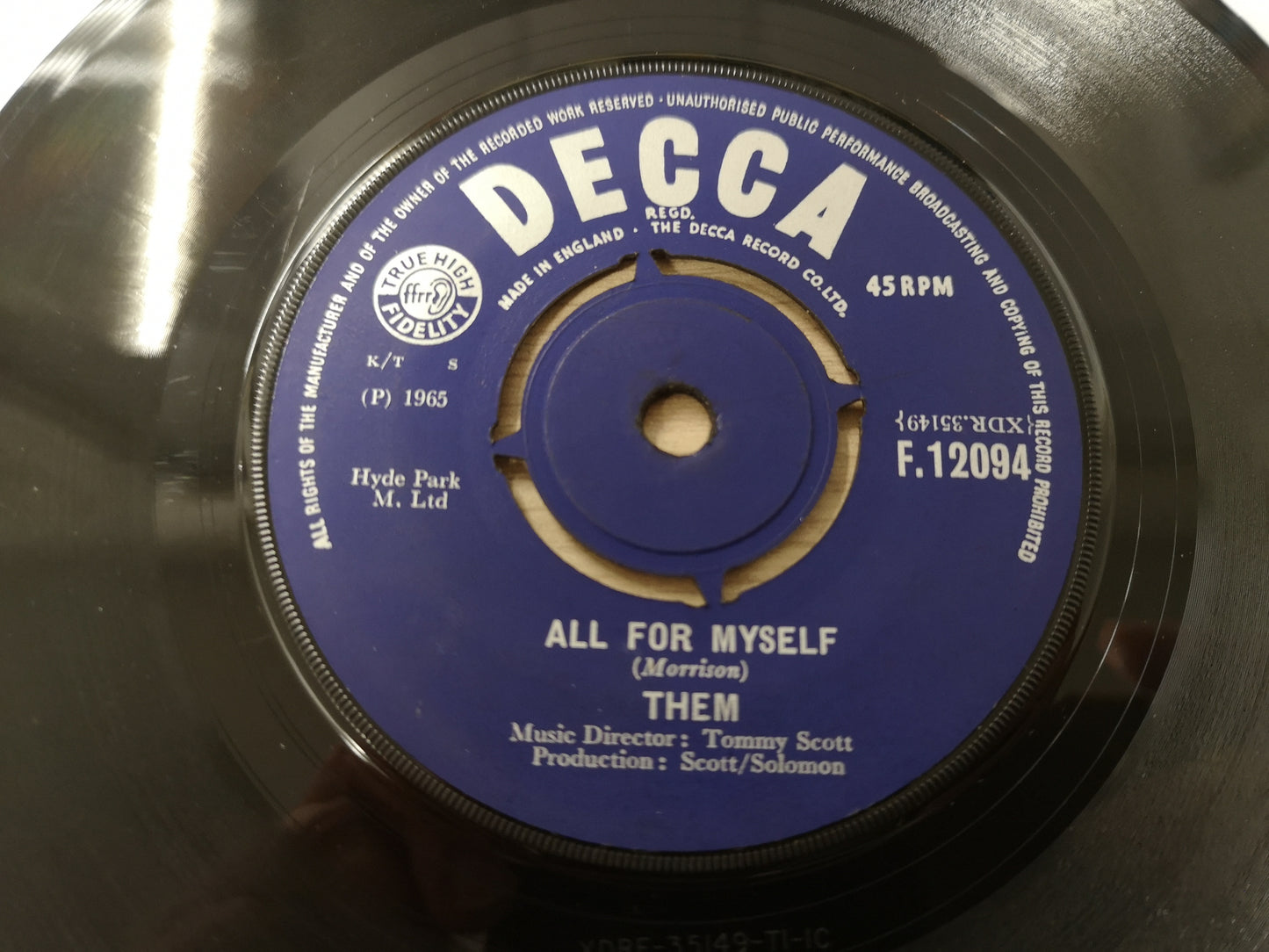 Them "Here Comes The Night" Orig UK 1965 M- (7" Single)