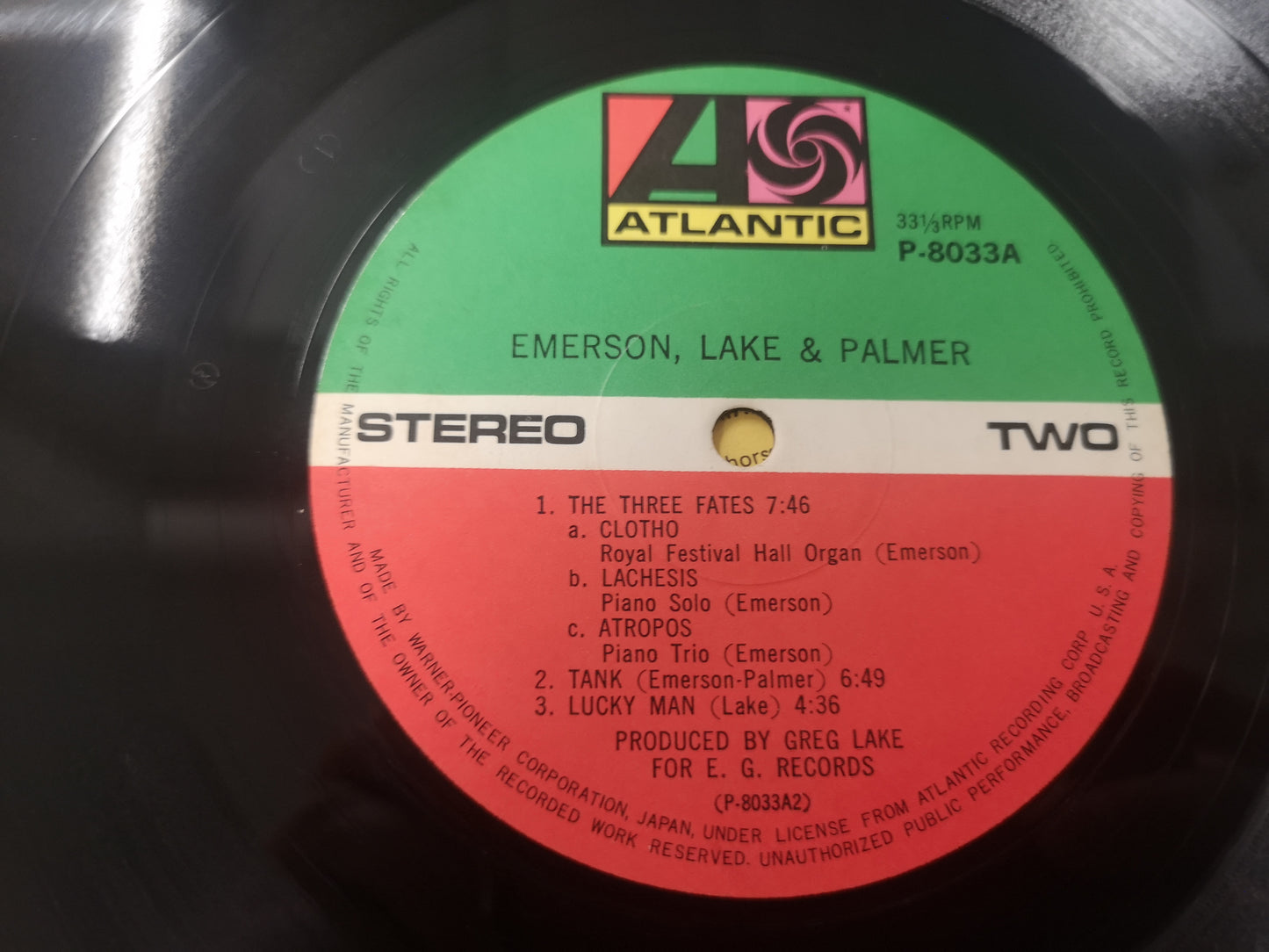 Emerson Lake & Palmer "S/T" Orig Japan 1970 VG++/M- (Insert)