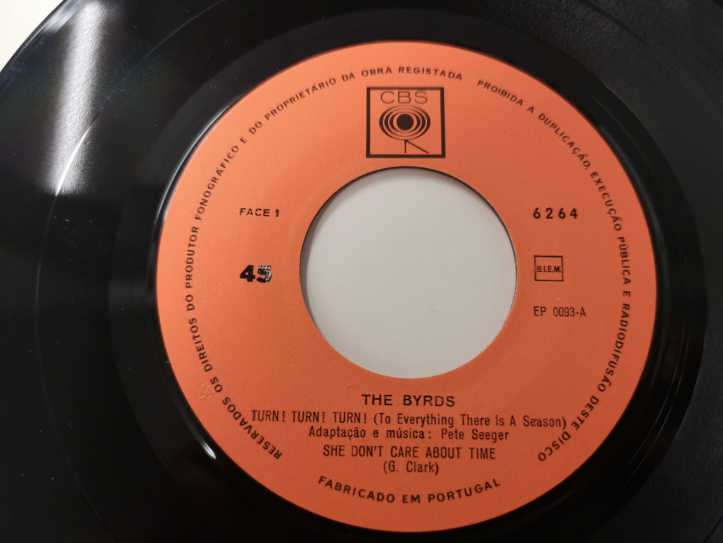 Byrds "Turn! Turn! Turn!" Orig Portugal 1966 M-/M- (7" EP)
