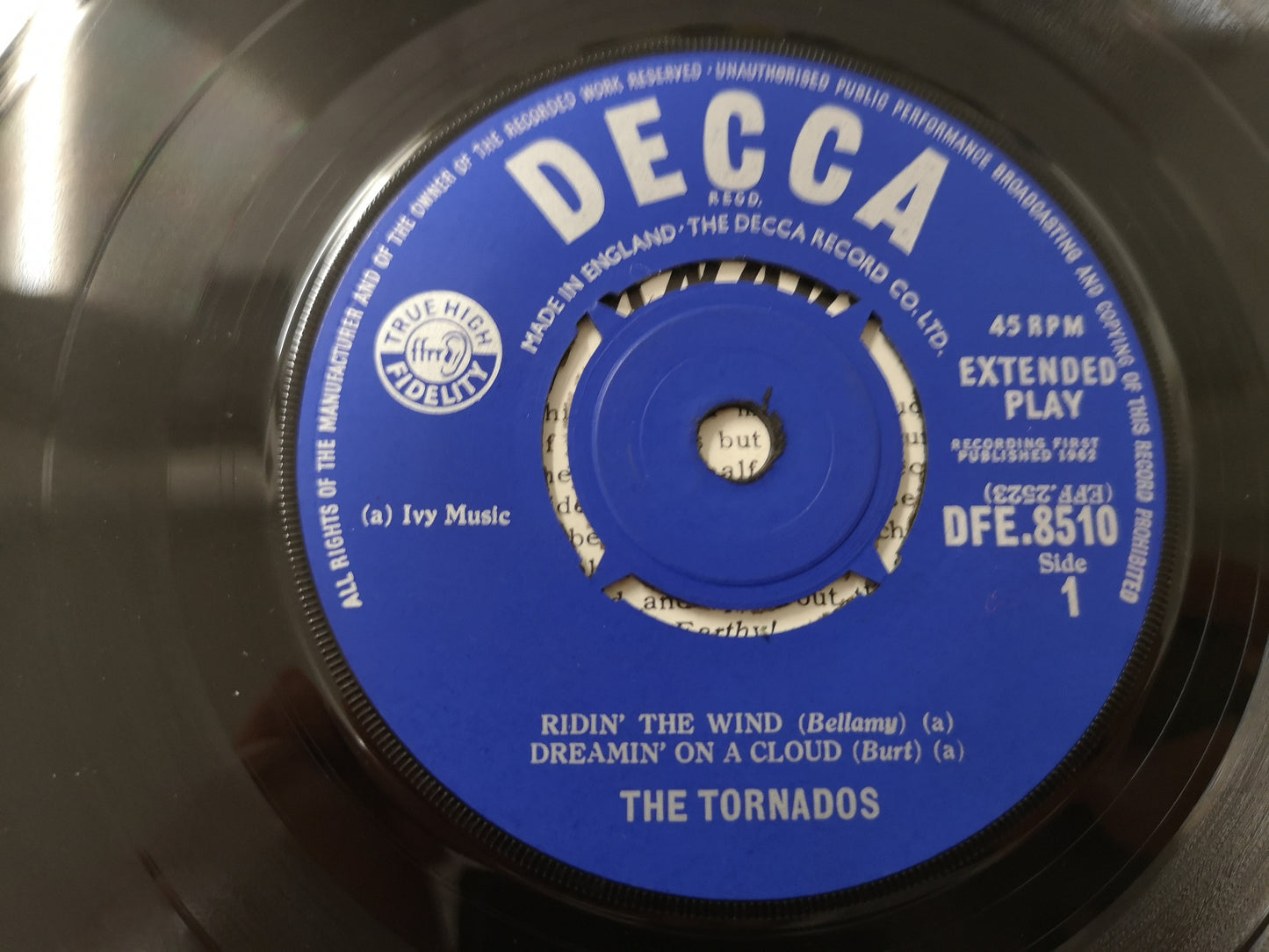 Tornados "Ridin' The Wind" Orig UK 1962 M-/M- (7" EP)