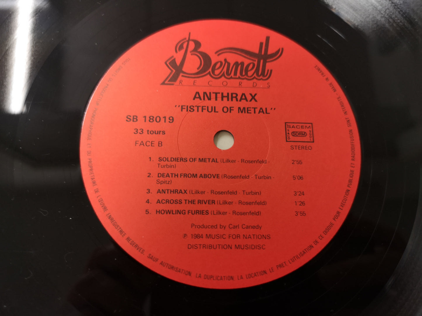 Anthrax "Fistful Of Metal" Orig France 1984 VG+/VG++