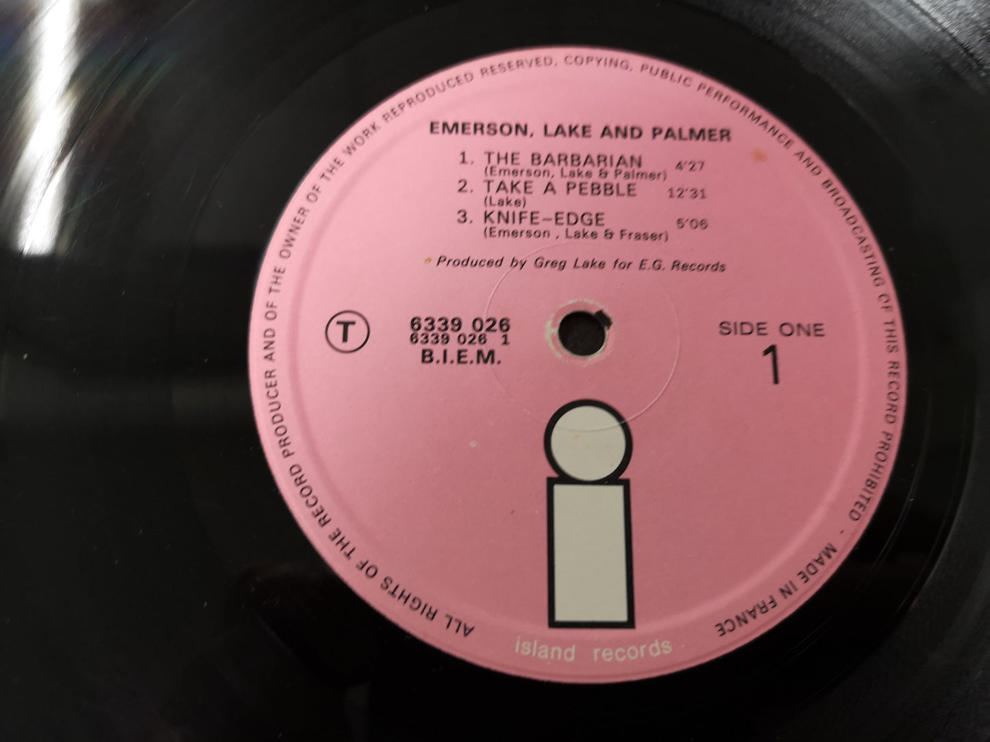 Emerson Lake & Palmer "S/T" Orig France 1970 VG-/VG