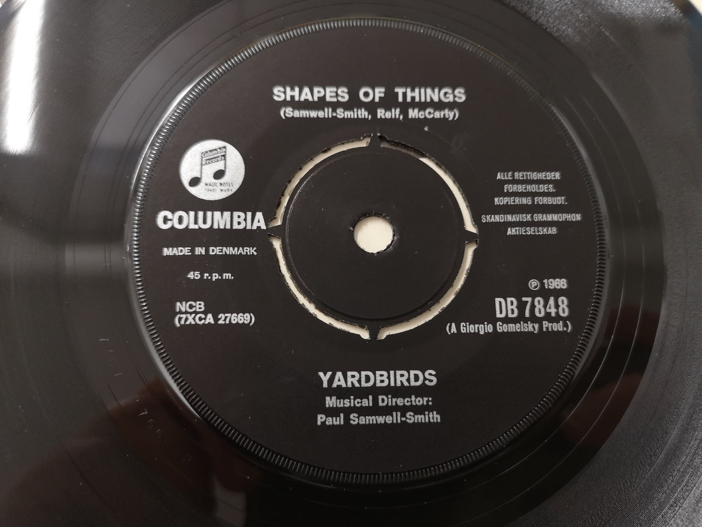 Yardbirds "Shapes of Things" Orig Denmark 1966 VG++/M- (7" Single)
